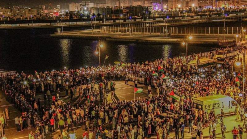 Moroccans Stage Mass Sit-in in Key Port to Condemn Docking of Israeli Ships