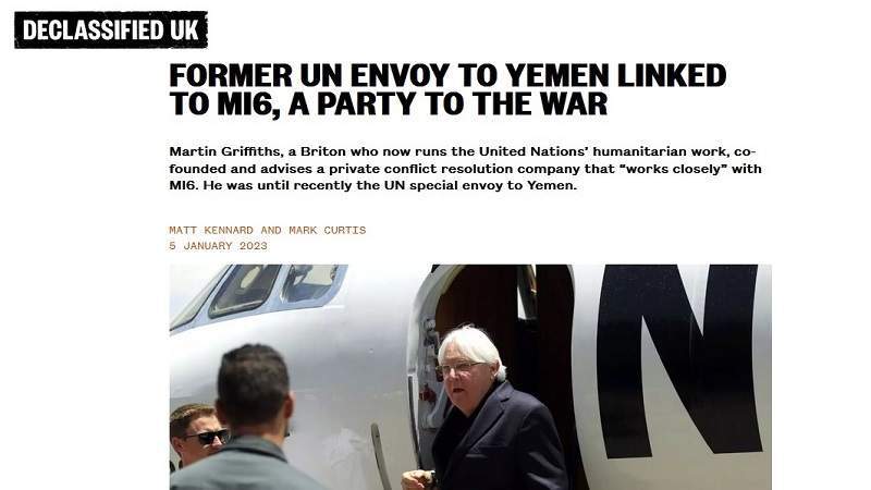 UN Envoy to Yemen Linked to UK’s Secret Intelligence Service 