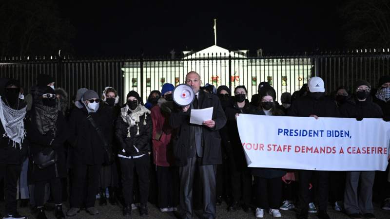 Biden Administration Staffers Call for Gaza Ceasefire at Vigil Outside White House