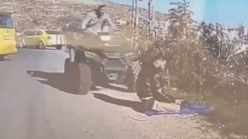 Israeli Settler Rams All-Terrain Four-Wheeler into Praying Palestinian