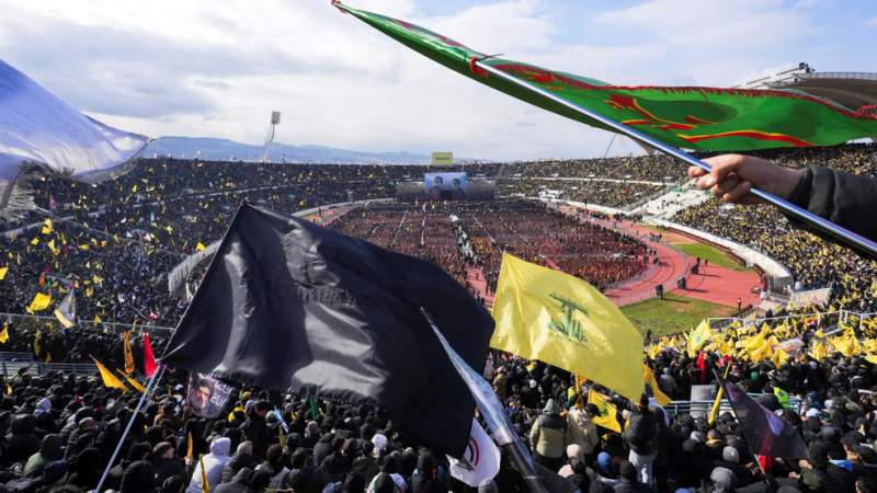 A Sea of People Converge in Beirut for Funeral of Martyred Hezbollah Leaders
