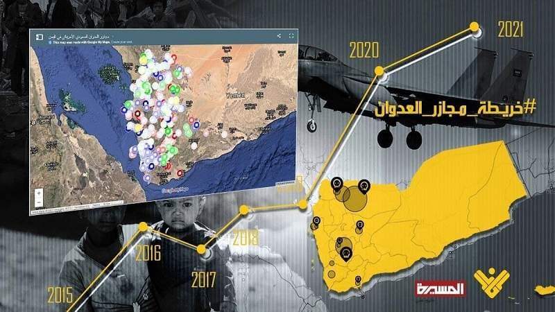 Interactive Map of Crimes Committed by US-Saudi Aggression against Yemen