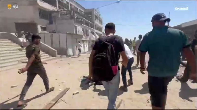 Tragic Scenes: Bodies Strewn After Zionist Enemy Massacre at Al-Baqa Rest Stop Near Gaza Port