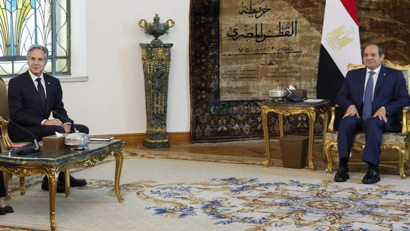 Egypt's Sisi Discusses Gaza Ceasefire Talks with Blinken in Cairo